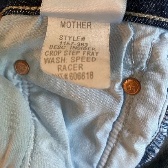Mother Jeans Insider Crop Step Fray Speed Racer size 24 - Picture 12 of 12